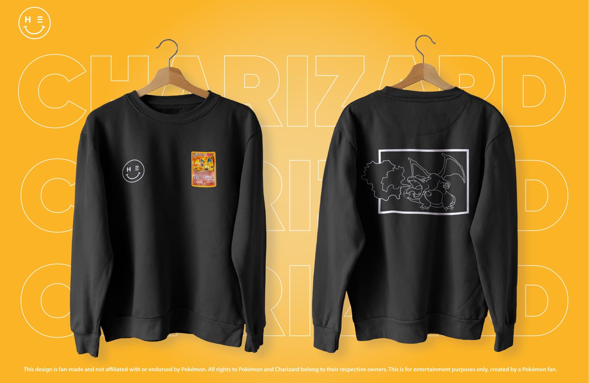 Hoodie mockup with bold graphic print and dark colorway